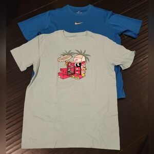 Nike Kids Teal Graphic Tee with Fun Design